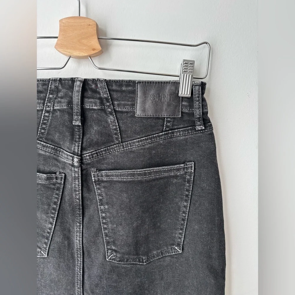 Esprit Black Denim Maxi Skirt High Waisted Stretch Pencil Skirt Size 26 - Picture 6 of 11